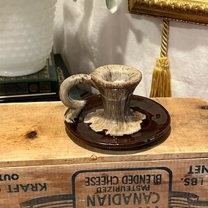 🤎EVANGELINE – Vintage Ceramic Candle Holder Brown & Cream – Canada 186